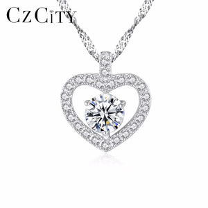 Clear CZ Pendant with Chain Vintage Charm Necklace