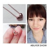 Heart Shape Silver Necklace Rose Plated Love Pendant