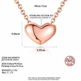 Heart Shape Silver Necklace Rose Plated Love Pendant