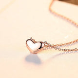 Heart Shape Silver Necklace Rose Plated Love Pendant