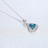 Creative Big Fire Opal Silver 925 Pendant Necklace for Women