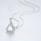 Creative Big Fire Opal Silver 925 Pendant Necklace for Women