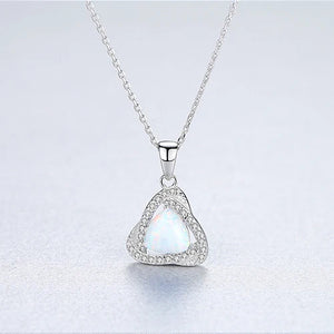Creative Big Fire Opal Silver 925 Pendant Necklace for Women