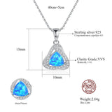 Creative Big Fire Opal Silver 925 Pendant Necklace for Women