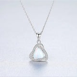 Creative Big Fire Opal Silver 925 Pendant Necklace for Women