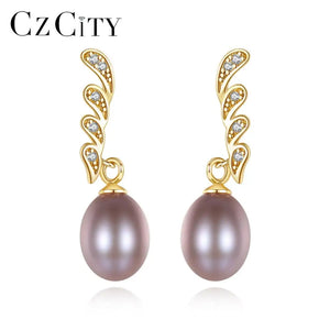 Angel Wing Stud Earrings 925 Silver CZ Pearl Jewelry Gift