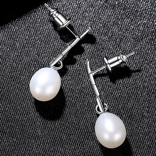 Angel Wing Stud Earrings 925 Silver CZ Pearl Jewelry Gift