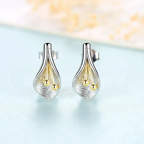 925 Sterling Silver Tulip Flower Stud Earrings for Women SE0394
