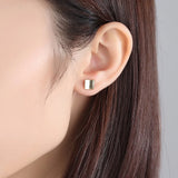 Square Silver Stud Earrings for Women SE0175