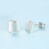 Square Silver Stud Earrings for Women SE0175