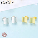Square Silver Stud Earrings for Women SE0175
