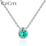925 Sterling Silver Topaz Gemstone Pendant Necklace for Women