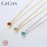 925 Sterling Silver Topaz Gemstone Pendant Necklace for Women