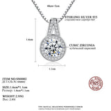 925 Silver CZ Pendant Necklace Box Chain Charm Jewelry for Women