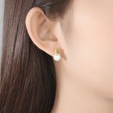 925 Sterling Silver Stud Earrings for Women Fine Jewelry Pearl Pendientes Femme