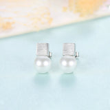 925 Sterling Silver Stud Earrings for Women Fine Jewelry Pearl Pendientes Femme