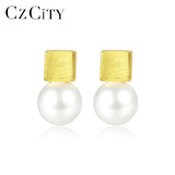 925 Sterling Silver Stud Earrings for Women Fine Jewelry Pearl Pendientes Femme