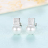 925 Sterling Silver Stud Earrings for Women Fine Jewelry Pearl Pendientes Femme