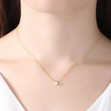 Minimalist Round Beans Pendant 18K Sterling Silver Necklace