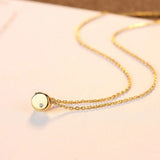 Minimalist Zircon Round Pendant Necklace 18k Plated Chain Link Silver 925