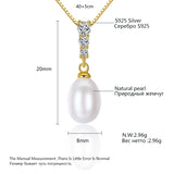 Pink Purple Pearl Silver Chain Necklace for Women