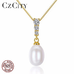 Pink Purple Pearl Silver Chain Necklace for Women
