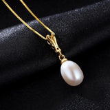 Pink Purple Pearl Silver Chain Necklace for Women