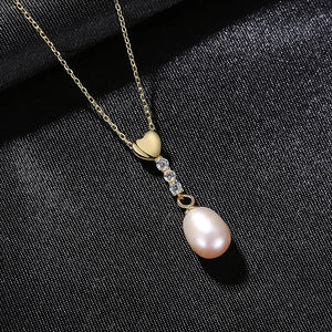 Sterling Silver Pearl Pendant Necklace for Women FN-0225