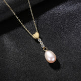 Sterling Silver Pearl Pendant Necklace for Women FN-0225