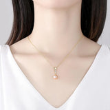Sterling Silver Pearl Pendant Necklace for Women FN-0225