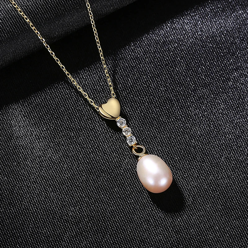 Sterling Silver Pearl Pendant Necklace for Women FN-0225