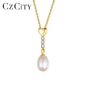 Sterling Silver Pearl Pendant Necklace for Women FN-0225