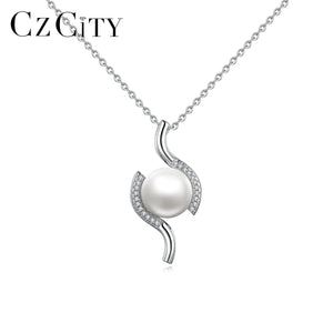 Freshwater Pearl Pendant Necklace 925 Silver Jewelry Christmas
