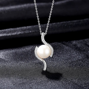 Freshwater Pearl Pendant Necklace 925 Silver Jewelry Christmas