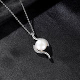 Freshwater Pearl Pendant Necklace 925 Silver Jewelry Christmas