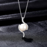 Freshwater Pearl Pendant Necklace 925 Silver Jewelry Christmas