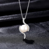 Freshwater Pearl Pendant Necklace 925 Silver Jewelry Christmas