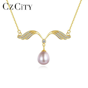 Freshwater Pearl Pendant Necklace 925 Sterling Silver Fine Jewelry
