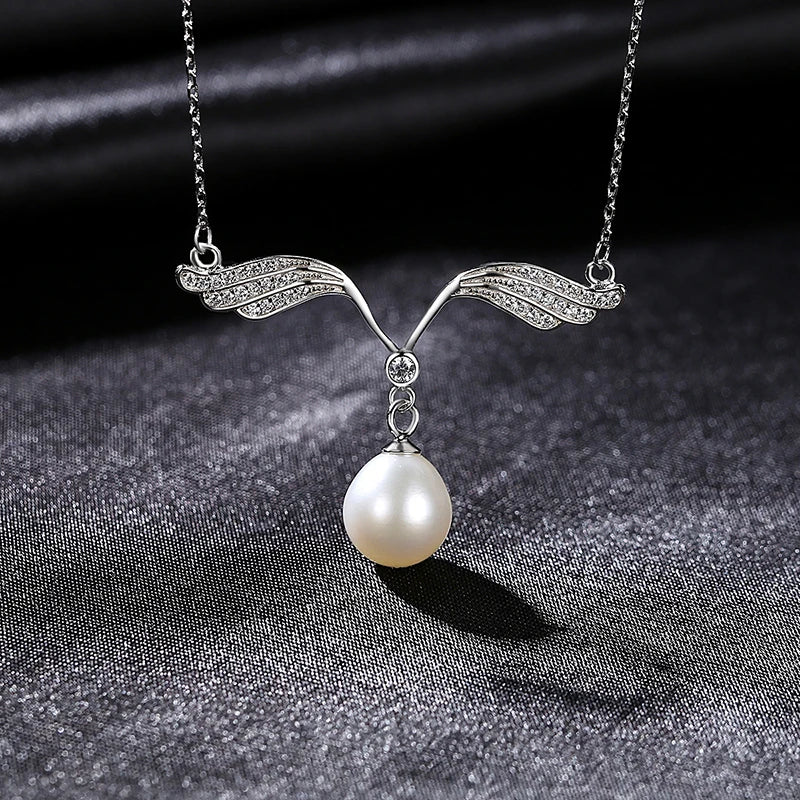 Freshwater Pearl Pendant Necklace 925 Sterling Silver Fine Jewelry