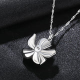 Natural Pearl Flower Pendant Necklace 925 Sterling Silver Kolye