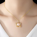 Natural Pearl Flower Pendant Necklace 925 Sterling Silver Kolye