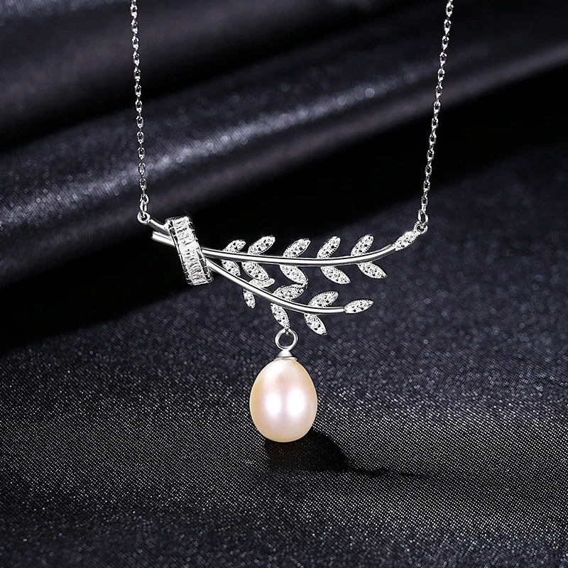 Pearl Pendant Necklace 925 Silver Fine Jewelry