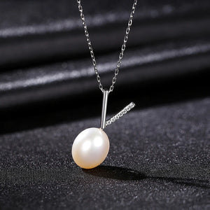 Natural Pearls Pendant Necklace 925 Sterling Silver V-Shape Fine Jewelry
