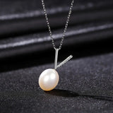 Natural Pearls Pendant Necklace 925 Sterling Silver V-Shape Fine Jewelry