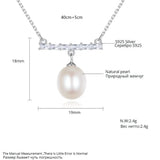 925 Silver Freshwater Pearl Pendant Necklace for Women Bridal Wedding Christmas