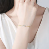 925 Silver Triangle CZ Bracelet Chain for Women