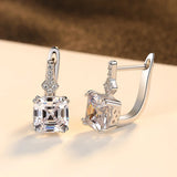 S925 Silver Clip On Hoop Earrings Pink Gemstone Wedding Accessory