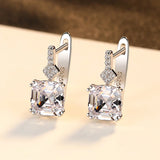S925 Silver Clip On Hoop Earrings Pink Gemstone Wedding Accessory