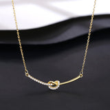 925 Silver Knot Pendant Necklace with CZ Charms for Women