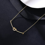 925 Silver Knot Pendant Necklace with CZ Charms for Women